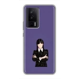 Чохли Венсдей на Xiaomi POCO F5 Pro Уенсдей (AlphaPrint) (Венздей у чорному)