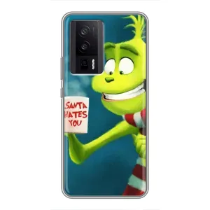 Різдвяні Чохли для Xiaomi POCO F5 Pro (VPrint) (Зелений Грінч)