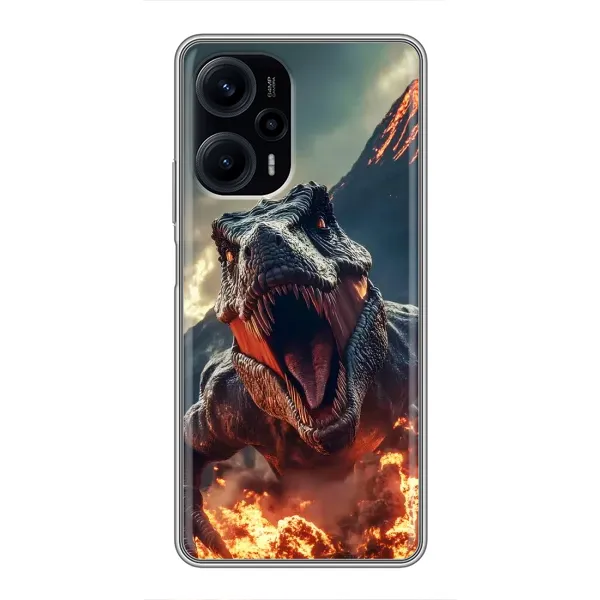 Чохол з принтом «Вогняний динозавр» для Xiaomi POCO F5