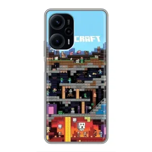 Чохол Майнкрафт на Xiaomi POCO F5 (AlphaPrint) Minecraft (фон Minecraft)