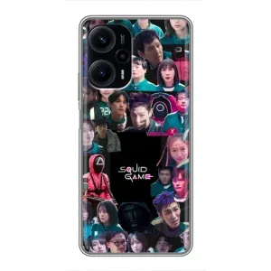 Чехол Гра в кальмара для Xiaomi POCO F5 (Коллаж Игра кальмара)