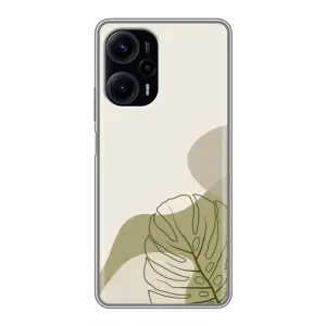 Силконовий чохол з принтом в квітах на Xiaomi POCO F5 (Зелена монстера дизайн)