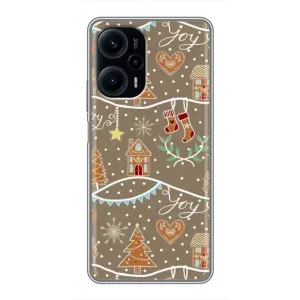 Новорічні, Святкові Чохли для Xiaomi POCO F5 - 2024 год (Новорічні пряники)