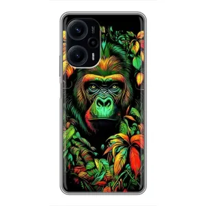 Чохол з Мавпами Xiaomi POCO F5 - (AlphaPrint) (Мавпа в квітах)