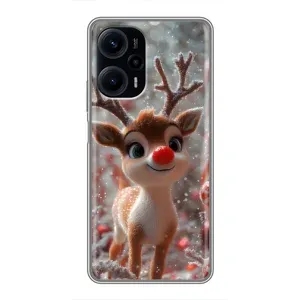 Яскравий чохол для Xiaomi POCO F5 з Зимові Оленята (Олень з носом)