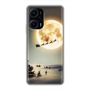 Новорічні, Святкові Чохли для Xiaomi POCO F5 - 2024 год (Санта на місяці)