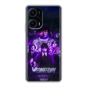 Чехол с дизайном Венздей 2 на Xiaomi POCO F5 (Фиолетовая магия Уэнздей)