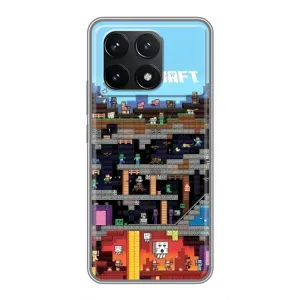 Чохол Майнкрафт на Xiaomi POCO F6 Pro (AlphaPrint) Minecraft (фон Minecraft)