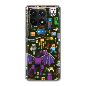 Чохол Майнкрафт на Xiaomi POCO F6 Pro (AlphaPrint) Minecraft (Колаж Майнкрафт)