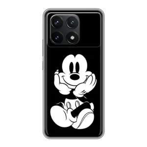 Эксклюзивный чехол для Xiaomi POCO F6 Pro (AlphaPrint - Мультяшные) (Микки на черном)