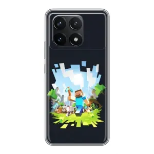Чохол Майнкрафт на Xiaomi POCO F6 Pro (AlphaPrint) Minecraft (персонажі Minecraft)