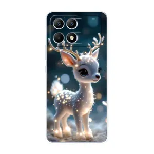 Яскравий чохол для Xiaomi POCO F6 з Зимові Оленята (Блискуче оленятко)