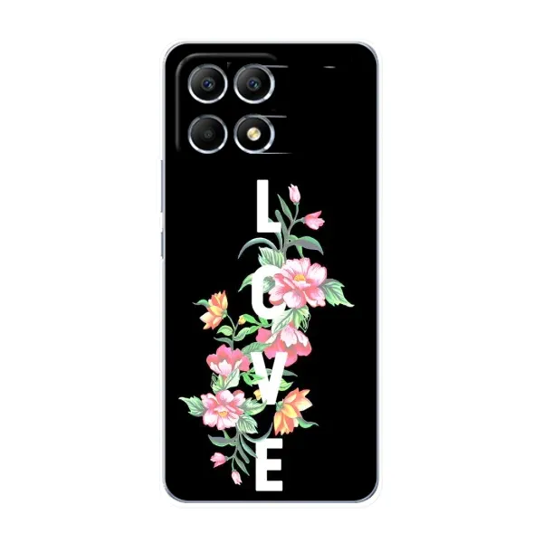 Чехол с принтом «Цветы LOVE» для Xiaomi POCO F6 Чехол с принтом «Цветы LOVE» для Xiaomi POCO F6