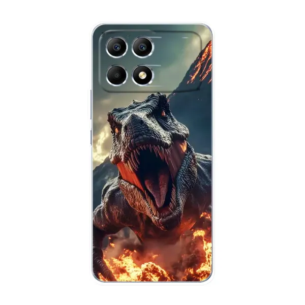 Чохол з принтом «Вогняний динозавр» для Xiaomi POCO F6