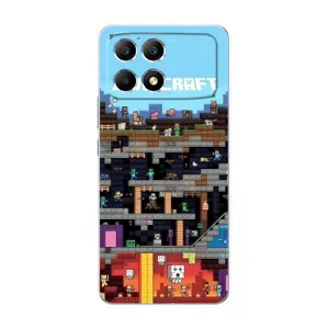 Чехол Майнкрафт на Xiaomi POCO F6 (AlphaPrint) Minecraft (фон Minecraft)