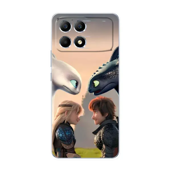Чехол с принтом «Иккинг и Астрид» для Xiaomi POCO F6 Чехол с принтом «Иккинг и Астрид» для Xiaomi POCO F6