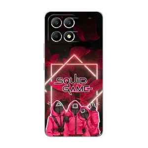 Чехол Гра в кальмара для Xiaomi POCO F6 (Охранники Игра кальмара)