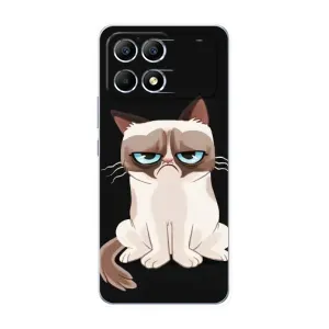 Чохол з принтом для Xiaomi POCO F6 (AlphaPrint) Модні коти (Сумний кіт)