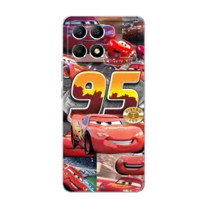 Силиконовый чехол Маквин для Xiaomi POCO F6 (Коллаж Молния Маквин)