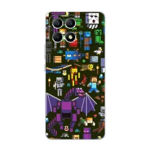 Чехол Майнкрафт на Xiaomi POCO F6 (AlphaPrint) Minecraft (Коллаж Майнкрафт)
