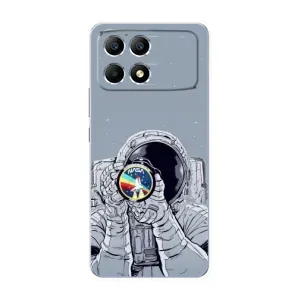 Чехол NASA для Xiaomi POCO F6 (AlphaPrint) (Космонавт фото)