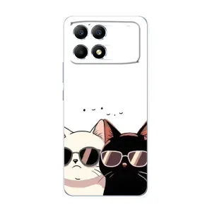 Чохол з принтом «Коти в окулярах» для Xiaomi POCO F6