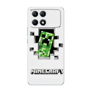 Чехол Майнкрафт на Xiaomi POCO F6 (AlphaPrint) Minecraft (крипер Майнкрафт)