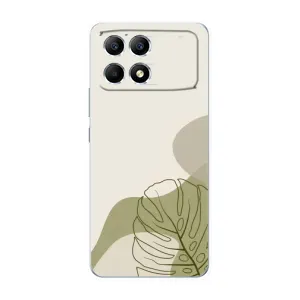 Силиконовый чехол с принтом в цветах на Xiaomi POCO F6 (Зеленая монстера дизайн)