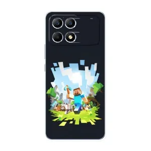 Чехол Майнкрафт на Xiaomi POCO F6 (AlphaPrint) Minecraft (персонажи Minecraft)