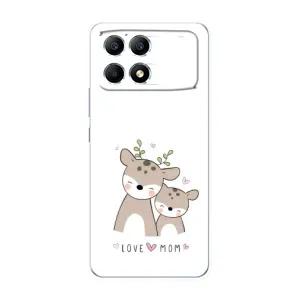 Чохол з принтом «Оленята мама і малюк» для Xiaomi POCO F6