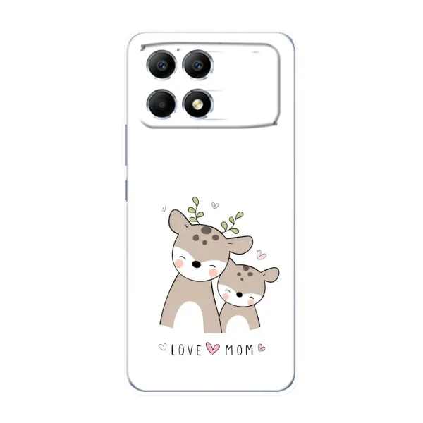 Чохол з принтом «Оленята мама і малюк» для Xiaomi POCO F6