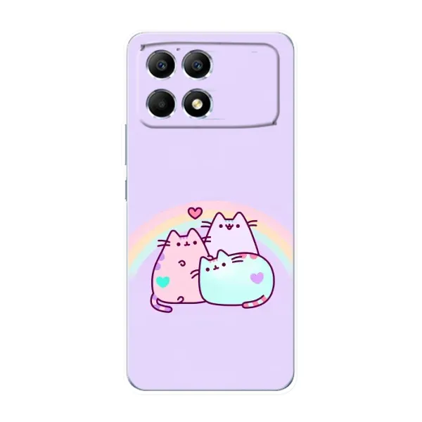 Чехол с принтом «Радужные котики» для Xiaomi POCO F6