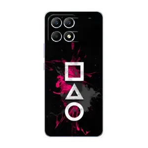 Чехол Гра в кальмара для Xiaomi POCO F6 (Символы Игра кальмара)