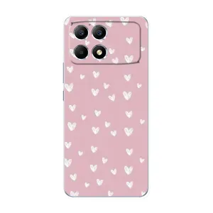 Чохол з розовим принтом для Xiaomi POCO F6 (Сердечки на рожевому)