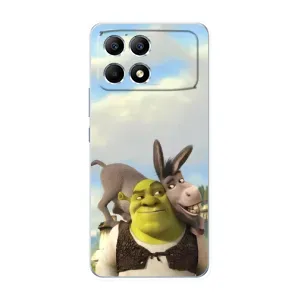 Чехол с мультфильмом Шрек на Xiaomi POCO F6 (Шрек и Осел)