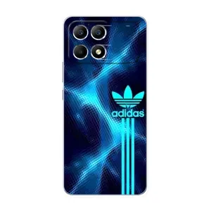 Чехлы Адидас для Xiaomi POCO F6 (AlphaPrint) (Синий Адидас)