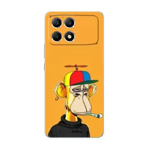 Чехлы с Обезьянами NFT для Xiaomi POCO F6 (AlphaPrint) (Скучающая Обезьяна NFT)