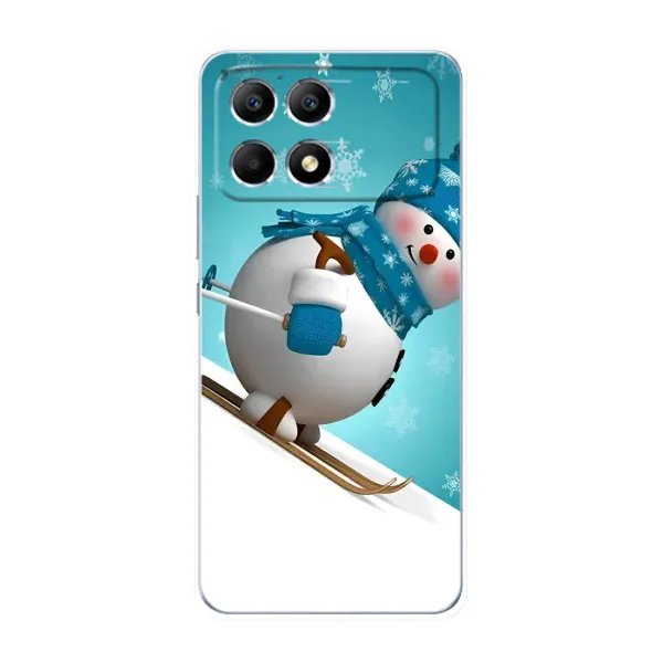Чехол с принтом «Снеговик на лыжах» для Xiaomi POCO F6 Чехол с принтом «Снеговик на лыжах» для Xiaomi POCO F6
