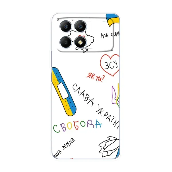 Чехол с принтом «Стикер» для Xiaomi POCO F6 Чехол с принтом «Стикер» для Xiaomi POCO F6