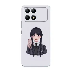 Чехлы Венсдей на Xiaomi POCO F6 Уэнсдей (AlphaPrint) (Уэнздей и Вещь)