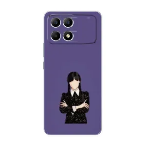 Чехлы Венсдей на Xiaomi POCO F6 Уэнсдей (AlphaPrint) (Уэнздей в черном)