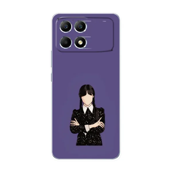 Чехол с принтом «Уэнздей в черном» для Xiaomi POCO F6
