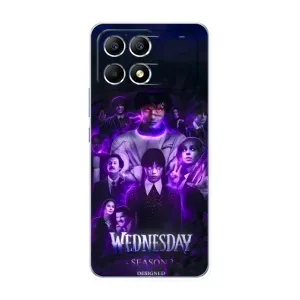Чехол с дизайном Венздей 2 на Xiaomi POCO F6 (Фиолетовая магия Уэнздей)