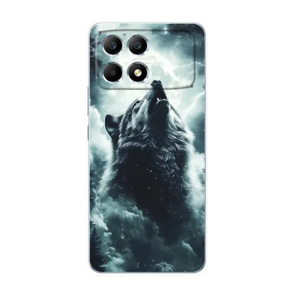 Чохол з принтом «Вовк у хмарах» для Xiaomi POCO F6