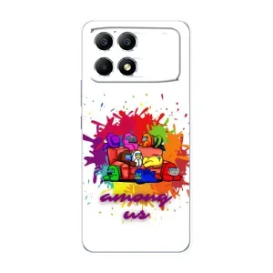 Чехол Амонг Ас для Xiaomi POCO F6 (AlphaPrint) (Яркий АмонгАс)