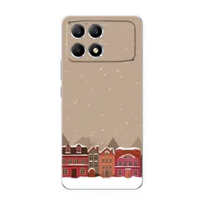 Новорічні, Святкові Чохли для Xiaomi POCO F6 - 2024 год (Зимове місто)