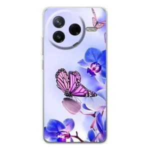 Чехлы с Цветами для Xiaomi POCO F7 Pro (VPrint) (Бабочка на цветочке)
