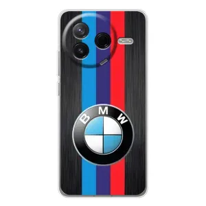 Чехол для Поко Ф7 Про - с принтом БМВ (AlphaPrint) (Лого BMW)