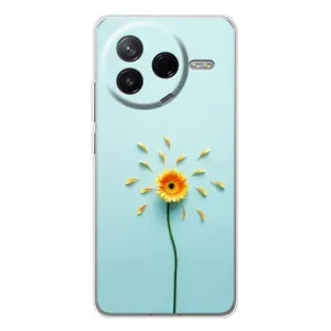 Чехлы с Цветами для Xiaomi POCO F7 Pro (VPrint) (Желтый цветок)