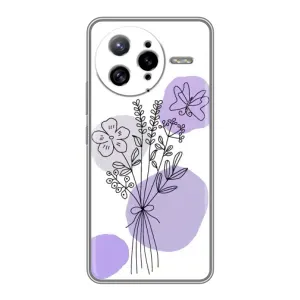Силиконовый чехол с принтом в цветах на Xiaomi POCO F7 Ultra (Букет фиолетовая абстракция)